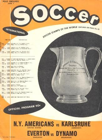 Poster de uma das partidas da International Soccer League de 1961